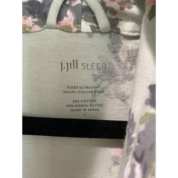 J.Jill Sleep Women’s Green Floral Ultra Soft Shawl - Collar Robe Size L / NWT - Picture 3 of 9